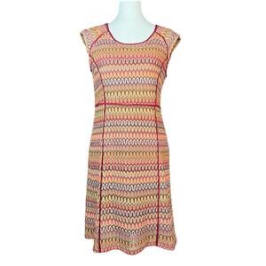 Vintage y2k Donna Morgan Multicolor Patterned Metallic Dress Size 10